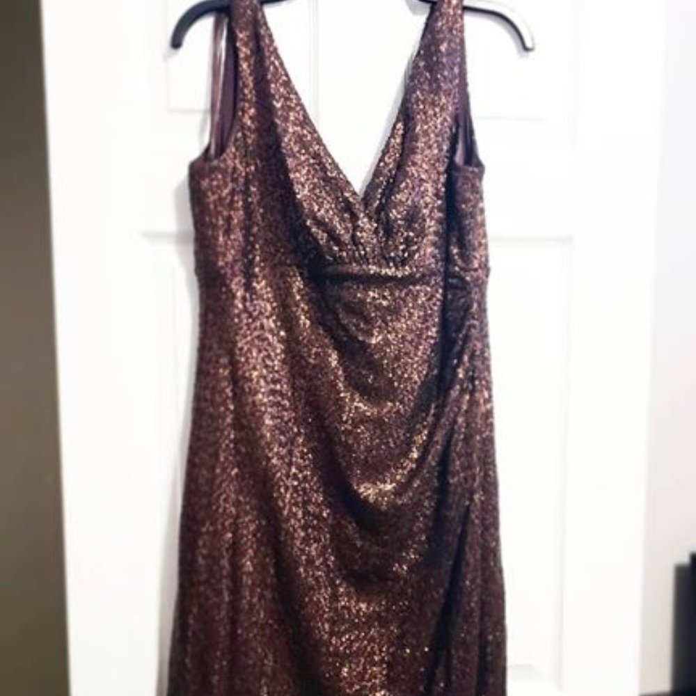 Ralph Lauren Evening Collection Brown Sequin Dress